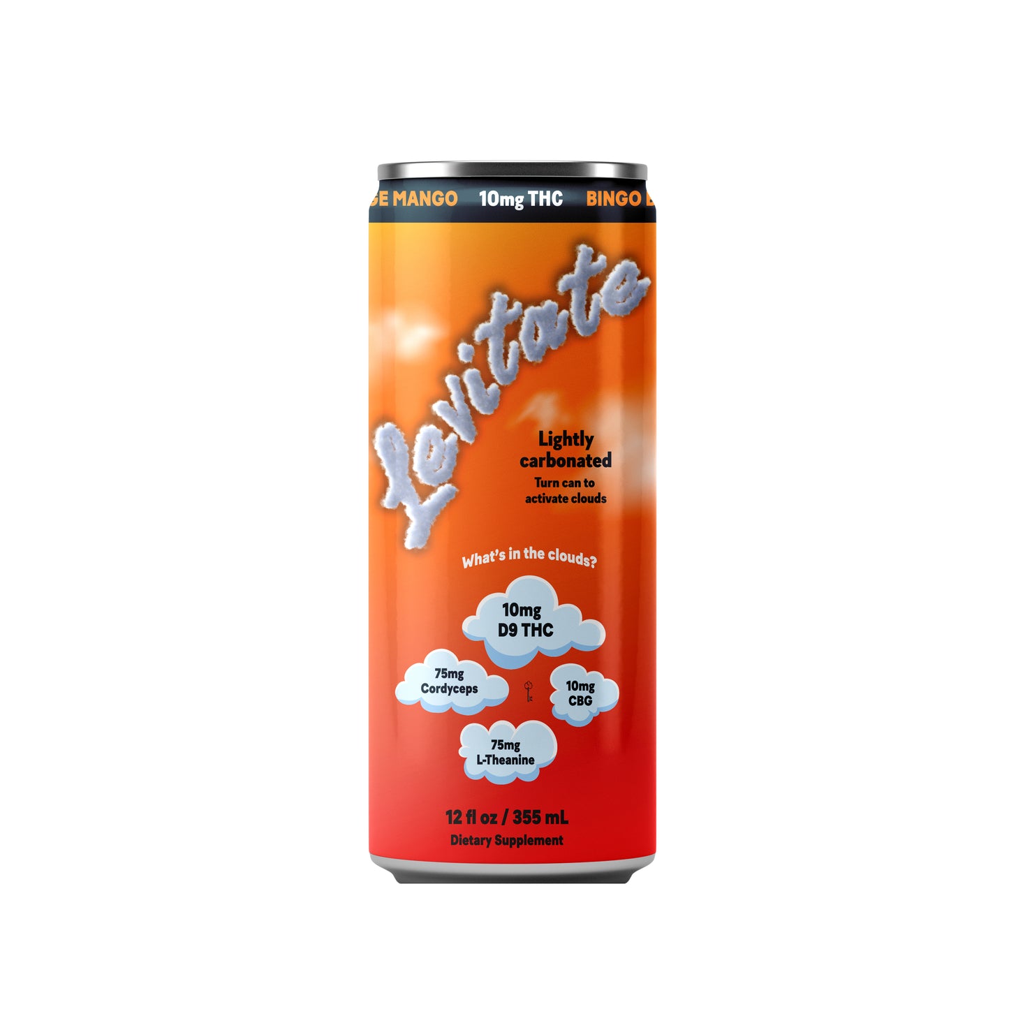 Full Case - 10 MG Levitate - Bingo Bango Blood Orange Mango (24x 12oz Cans)