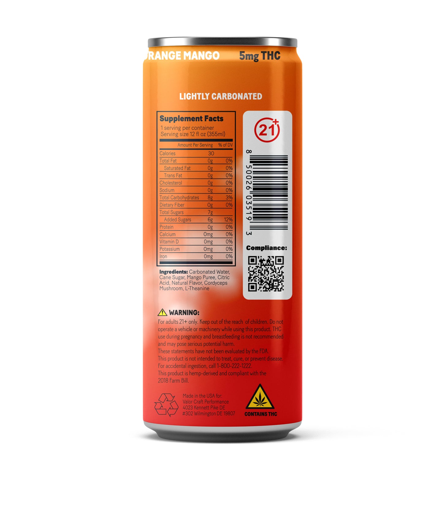 Full Case - 5 MG Levitate - Blood Orange Mango (24x 12oz Cans)