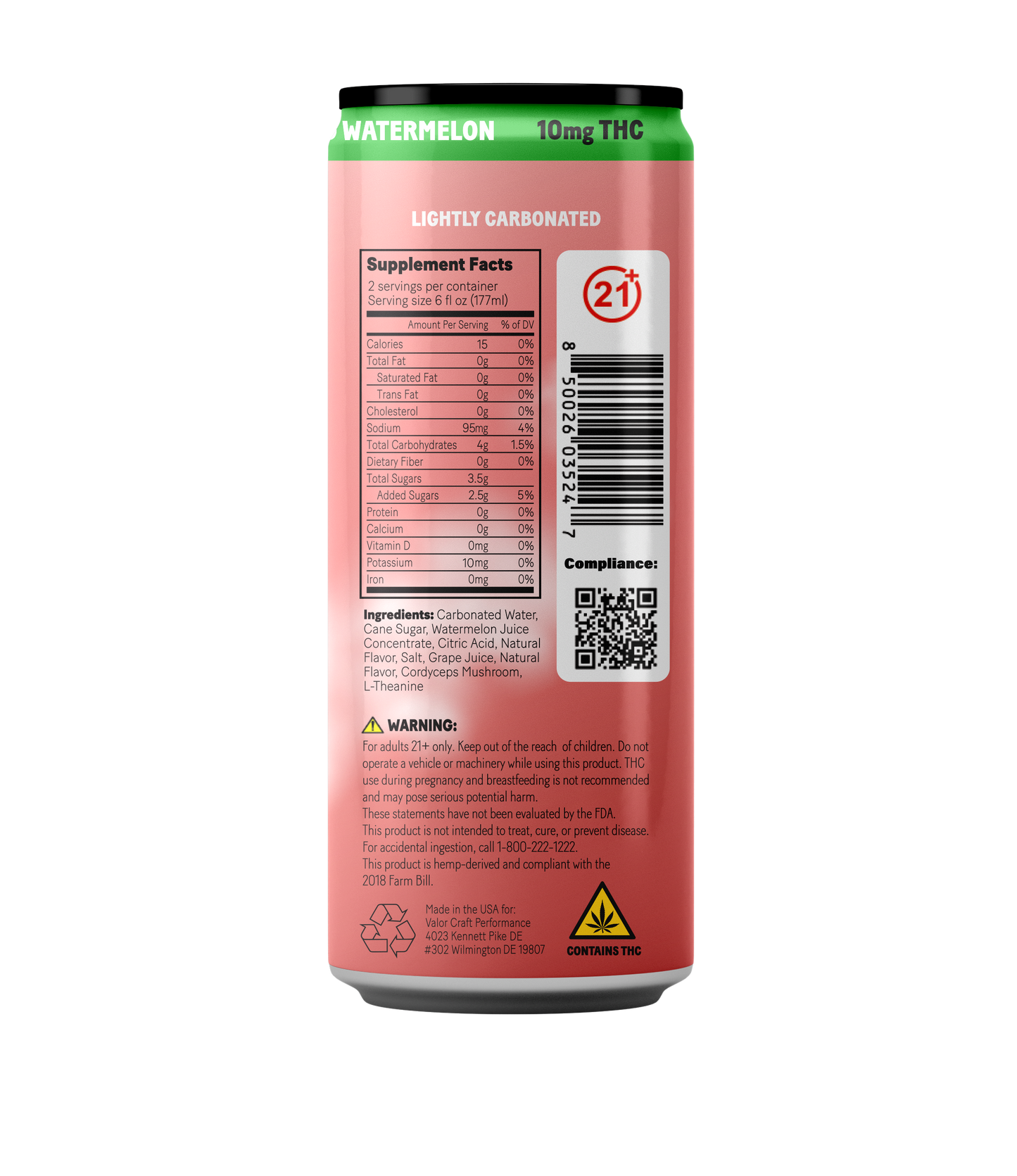 Full Case - 10 MG Levitate - Salted Watermelon (24x 12oz Cans)