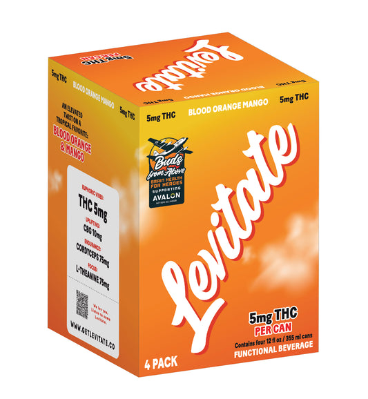 Full Case - 5 MG Levitate - Blood Orange Mango (24x 12oz Cans)