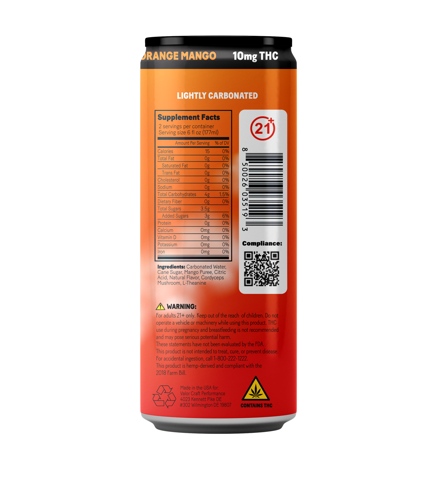 Full Case - 10 MG Levitate - Blood Orange Mango (24x 12oz Cans)