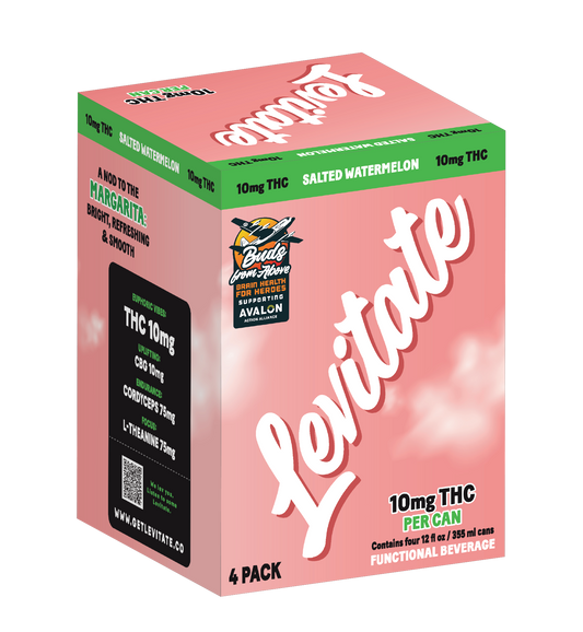 Full Case - 10 MG Levitate - Salted Watermelon (24x 12oz Cans)