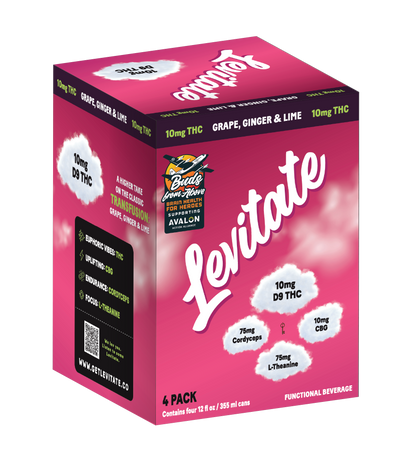 Full Case - 10 MG Levitate - Transfusion - Grape, Ginger & Lime (24x 12oz Cans)